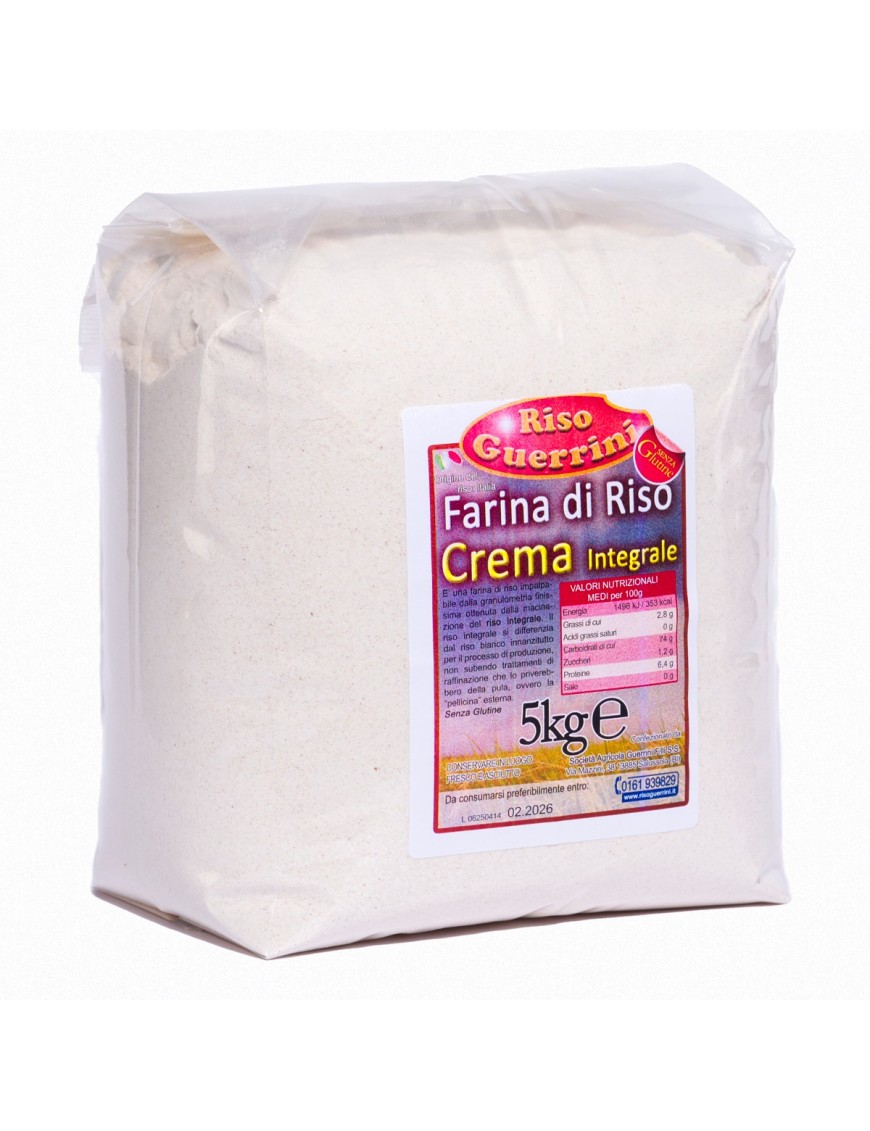Farina di riso Integrale-(CREMA) sacco 5kg - Senza Glutine